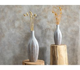 Elegant Leaf Vase 16x16x42 Cm White