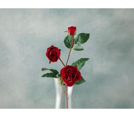 Classy Rose Single Branch Artificial Flower 50 Cm Red