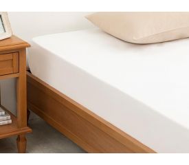Plain Cotton Single Size Bed Sheet 160x240 Cm White