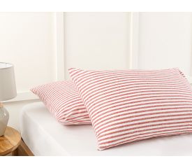 Modern Stripe Kombin Cotton 2 Set Pillowcase 50x70 Cm Red