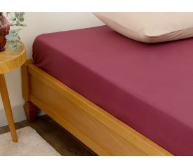 Plain Cotton Bed Sheet Single Size 160x240 Cm Maroon