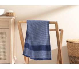 Elegant Lines Face Towel 50x80 Cm Dark Blue