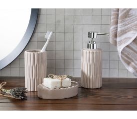 Pure Ceramic Bathroom Set 3 Pieces 17.5x11.9x12.5 Cm Light Gray