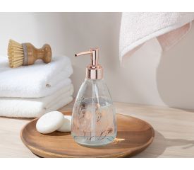 Dandelion Glass Liquid Soap Dispense 7x7x18 Cm Rose Gold