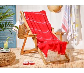 Seaside Pes Striped Beach Towel 70x150 Cm Red