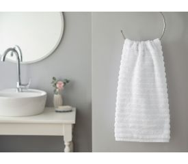 Wavy Soft Textured Wave Face Towel 50x90 Cm White