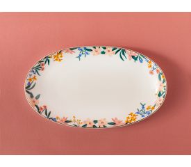 Flower Spree Porcelain Platter 25 Cm White