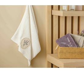 Laverne Applique Face Towel 50x80 Cm Ecru-beige