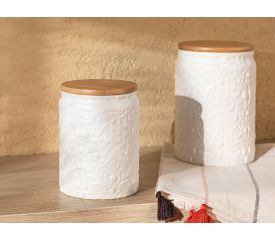 Flower Circle Dolomite Single Cruet 430 ML White