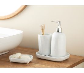 Athena Seamless Bathroom Set 15X7Cm+11X7Cm+12X9Cm+19X12Cm White