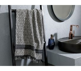 Artgeo Painted Yarn Face Towel 50x80 Cm Black