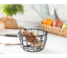 Talia Metal Bread Basket 15x18 Cm Black