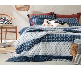 Joyous Patches Cottony For One Person Duvet Cover Set Pack 160X220 Cm Indigo