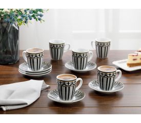 Eldora Coffee Cup Set 100 ML Black-White
