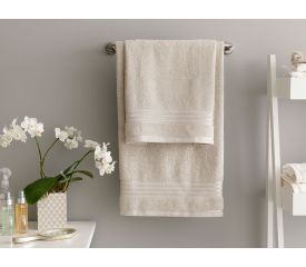 Romantic Stripe Bath Towel Set 50x85.70x150 Cm Light Gray