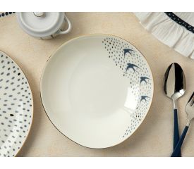Navy Mare Porcelain Dinner Plate 20 Cm Blue-White