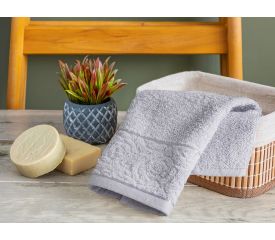 Rosa Stripe Jacquard Hand Towel 30x40 Cm Light Grey