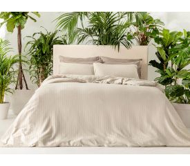Crystal Silky Twill Super King Duvet Cover Set 260x220 Cm Stone Color