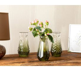 Ayra 3 Set Vase 6x12 Cm Green
