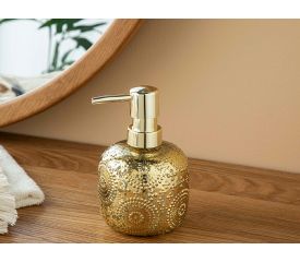 Zoe Glass Liquid Soap Dispense 8.5x14 Cm Gold