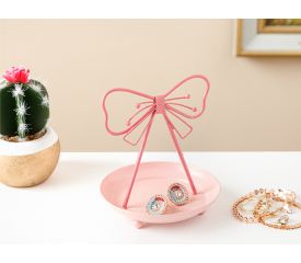 Pink Ribbon Jewelry Holder 7.5x18.0x4.0 Cm Pink