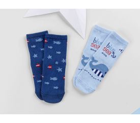 Little Whale Socks Baby 6-12 Blue