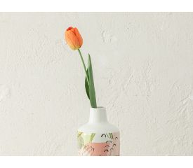 Tulip Garden Single Branch Artificial Flower 45 Cm Orange
