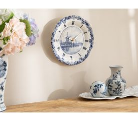 Debora Porcelain Wall Clock 27 Cm Blue-White