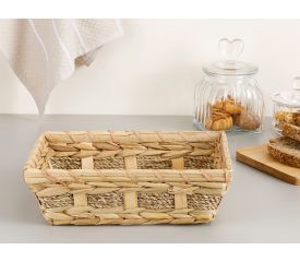 Audrey Wicker Rectangular Bread Basket 19x25.5x8 Cm Beige