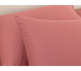 Plain Cotton Fitted Bed Sheet Set Double Size 160x200 Cm Dark Dusty Rose
