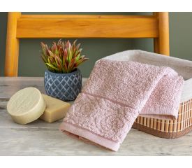 Rosa Stripe Jacquard Hand Towel 30x40 Cm Nude