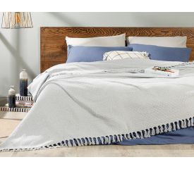 Marine Pop Weaved Double Person Bed Cover 240x260 Cm Gray