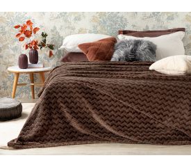 Softy Braid Ombre Super Soft Double Person Blanket 200X220 Cm Brown