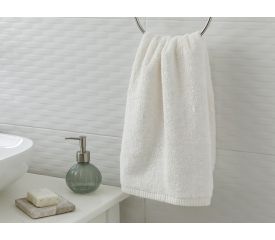 Leafy Bamboo Face Towel 50x90 Cm Cream