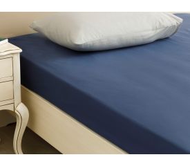 Plain Cottony Small Single Sheet 140X200 Cm Midnight Blue