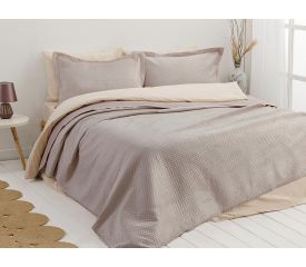Soft Velvet Multipurpose Bedspread Set Double Size 240x260 Cm Damson