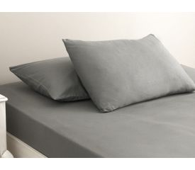 Plain Cotton Bed Sheet Double Size 240x260 Cm Stone
