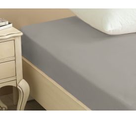 Plain Cotton Fitted Bed Sheet King Size 180x200 Cm Coffee Foam