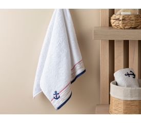 Embroidered Face Towel 50x80 Cm White