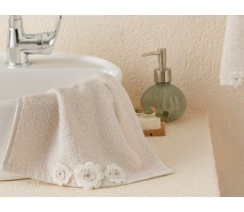 Ashley Crocheted Hand Towel 30x45 Cm Light Beige-ecru