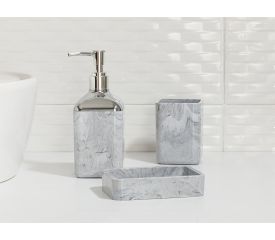 Marble Crystal Bathroom Set 3 Piece Gray