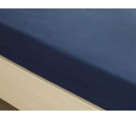 Plain Cotton Fitted Bed Sheet 200x200 Cm Night Blue