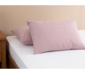 Petit Stripe Cottony 2 Set Pıllowcase 50x70 Cm Pink - Gray