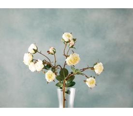 Autumn Bouquet Single Branch Artificial Flower 62 Cm White