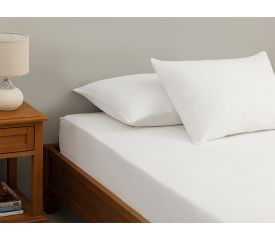 Plain Fitted Bed Sheet Set Double Size 160x200 Cm White