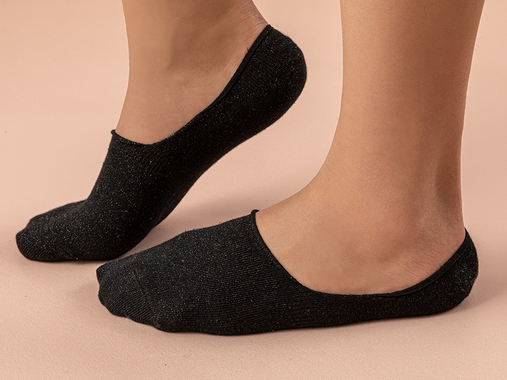 Sparkle Silicone Woman Ballet Socks 36-40 Black